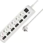 Brennenstuhl regleta de enchufes con interruptores individuales y cable de 2 m