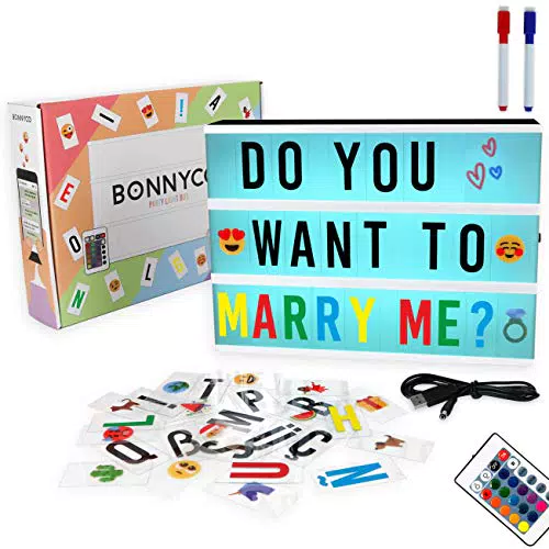 Caja de Luz LED A4 con Letras y Emojis - Decoración Original para Niños y Niñas