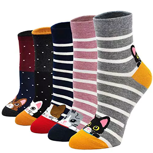 Calcetines Divertidos Térmicos de Algodón para Mujer con Diseño de Animales