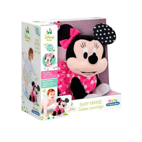 Clementoni Baby Minnie Gateos - Peluche Interactivo para Bebés a Partir de 6 Meses
