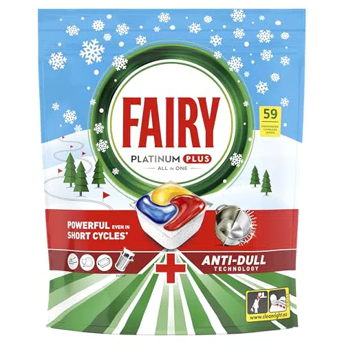 Fairy Platinum Plus Cápsulas de Lavavajillas Todo en Uno Limón