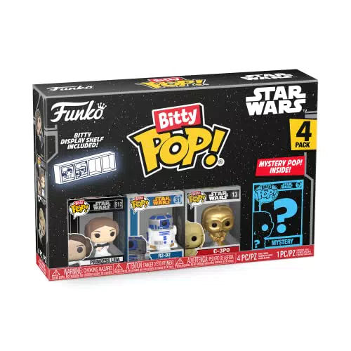 Funko Bitty POP! Star Wars - Princesa Leia, R2-D2, C-3PO y Figura Misteriosa