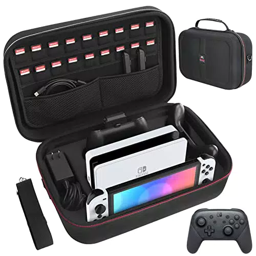 HEYSTOP Funda para Nintendo Switch/Switch OLED con Almacenamiento para Controlador