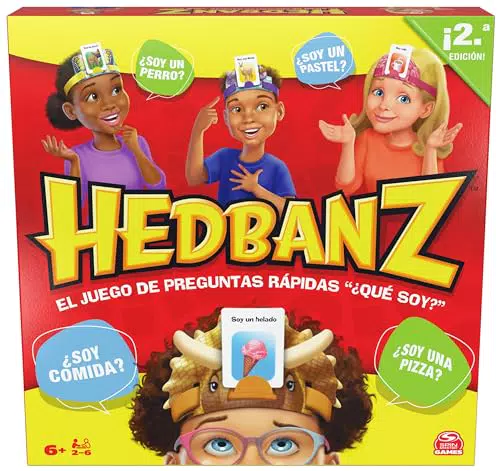 HEDBANZ Juego de Adivinanzas Divertido para Niños y Familias - 2-6 Jugadores
