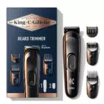 Gillette King C. Kit De Recortadora Barba Inalámbrica Para Hombre Con Hojas Siempre Afiladas Y 3 Peines Intercambiables