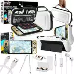 Orzly Kit de accesorios para Nintendo Switch OLED: estuche, protector y soporte