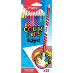 Maped Lápices de Colores Oops - Pinturas Borrables con Goma Ergonómica