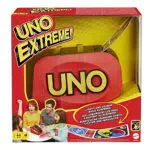 UNO Extreme - Juego de Cartas Familiar con Lanzador - Con Luz y Sonido - 112 Cartas - De 2 a 10 Jugadores - Regalo para Niños de 7+ Años y Adultos
