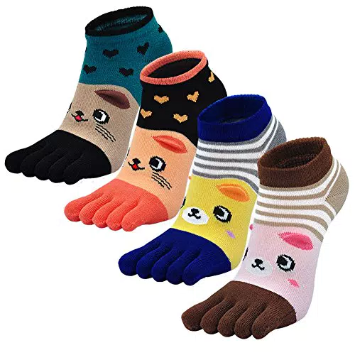 Mogao Calcetines de Dedos para Mujer, Suaves y Transpirables para Deporte