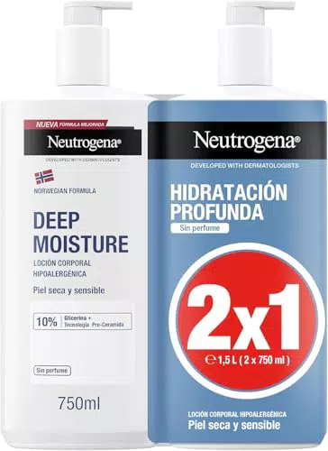 Neutrogena Loción Hidratante Profunda con Pro-Ceramida y Glicerina para Piel Seca