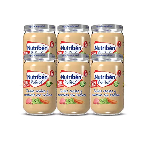 Nutribén Potitos de Ternera con Judías Verdes y Zanahoria para Bebés