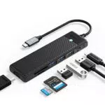 ORICO Hub USB C 7 en 1 con HDMI 4K, Lector de Tarjetas y 3 Puertos USB 5Gbps