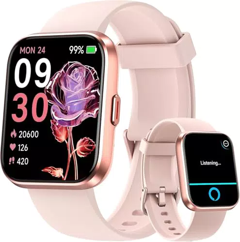 Reloj Inteligente Mujer con Alexa, Pulsómetro y Notificaciones WhatsApp IP68
