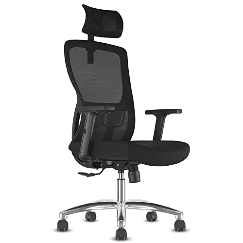 Silla Ergonomica con Reposacabezas Ajustable y Soporte Lumbar - Oficina