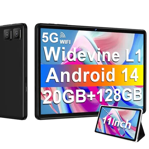 Tablet Android 14 de 11 Pulgadas, 8000 mAh, 20GB RAM, 128GB ROM, 5G Wi-Fi, GPS