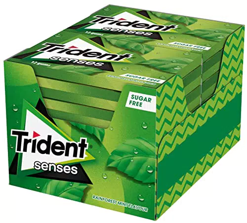 Trident Senses Spearmint - Chicles sin Azúcar con Sabor a Hierbabuena