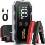 YUSMAN Arrancador de Coche 6000A Portátil con Linterna LED y Pantalla LCD