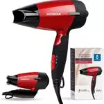 Aigostar Secador de Pelo 1500W Portátil con Mango Plegable y Doble Voltaje