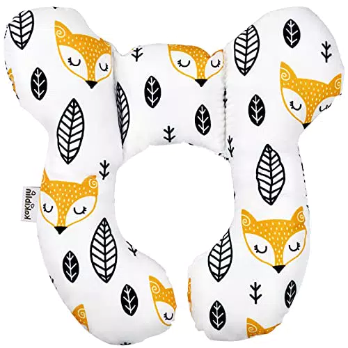 Almohada de Viaje para Bebé 100% Algodón con Soporte para Cabeza y Cuello