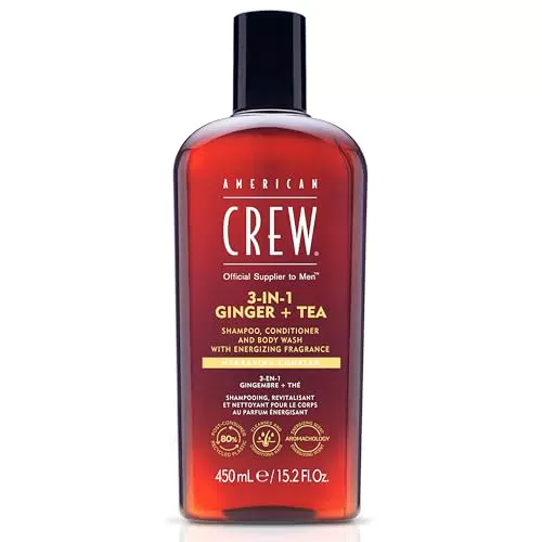 American Crew 3 en 1 Té de Jengibre: Champú, Acondicionador y Gel de Ducha