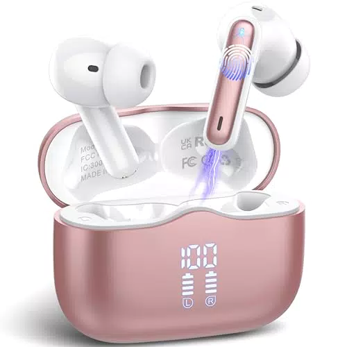 Auriculares Inalámbricos Bluetooth 5.4 con Reducción de Ruido ENC y Carga Rápida USB-C