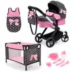 Bayer Design Cochecito de muñeca XEO Convertible con Accesorios y Cuna de Viaje