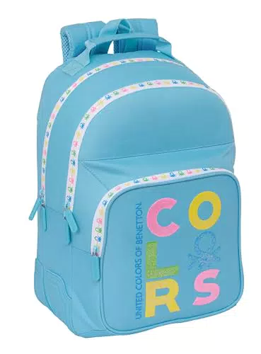 Benetton Mochila Escolar Infantil, Cómoda y Versátil para Niños de Todas las Edades