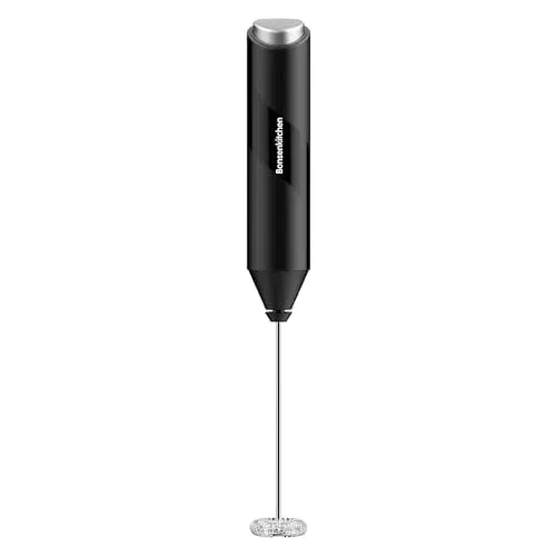 Bonsenkitchen Espumador de Leche Eléctrico con Batidor de Acero Inoxidable