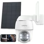 COOAU Cámara de Vigilancia WiFi Solar con Batería Recargable y Visión Nocturna