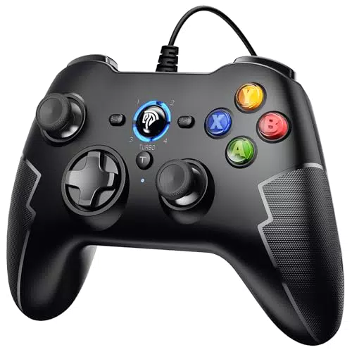 EasySMX Controlador PC PS3 con Cable 2M, Joystick con Doble Vibración y Turbo