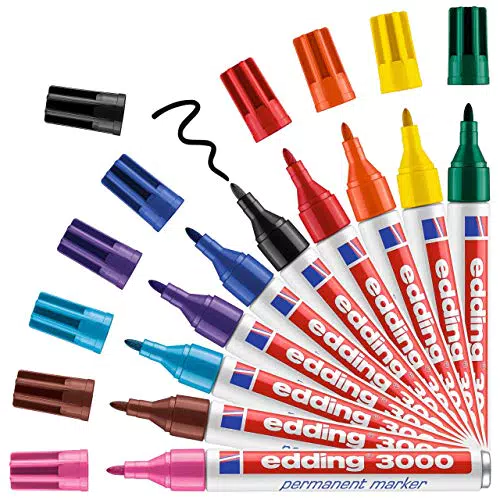 edding 3000 marcador permanente - multicolor - 10 colores básicos - punta redonda 1