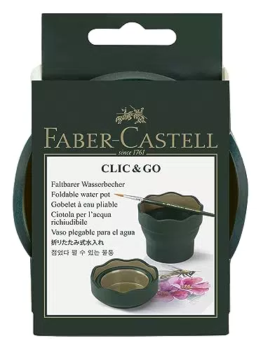 Faber-Castell 181520 - Vaso plegable para agua Clic & Go fácil de guardar