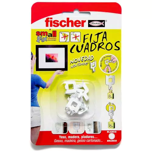 Fischer Fija Cuadros Reutilizable Sin Agujeros, Capacidad de Carga 8 Kg