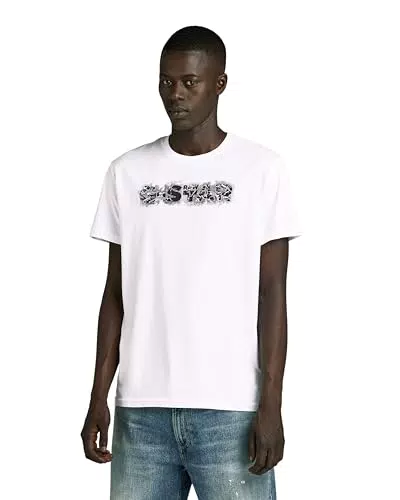 G-STAR Camiseta Logo Distressed para Hombre, Modelo D24363-C506-110