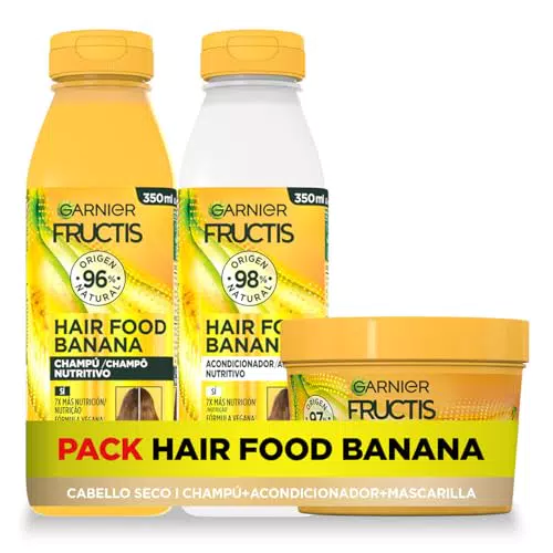 Garnier Fructis Hair Food Banana: Champú, Acondicionador y Mascarilla Nutritiva