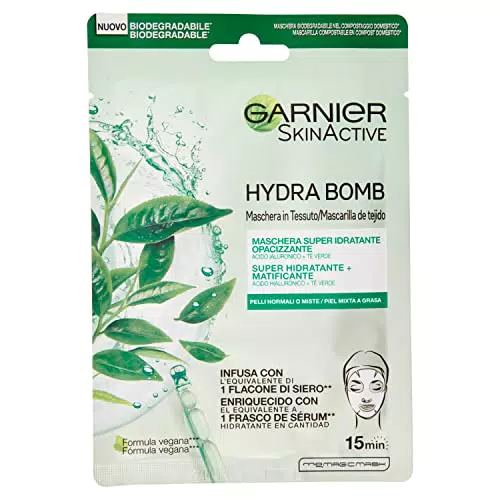 Garnier Mascarilla de Tejido HydraBomb Hidratante y Matificante para Piel Mixta