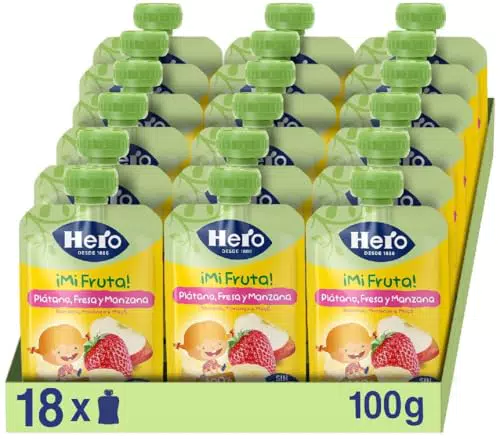 Hero Bolsitas de Plátano, Fresa y Manzana Sin Conservantes ni Azúcares Añadidos