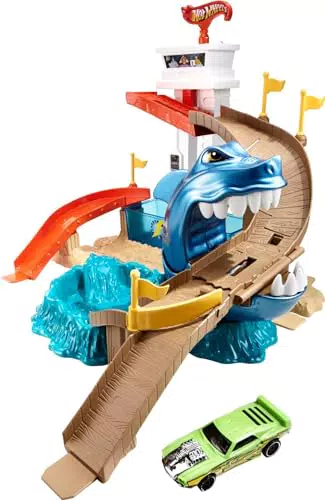 Hot Wheels Pista Tiburón Devorador - Pista de Coches de Juguete Mattel