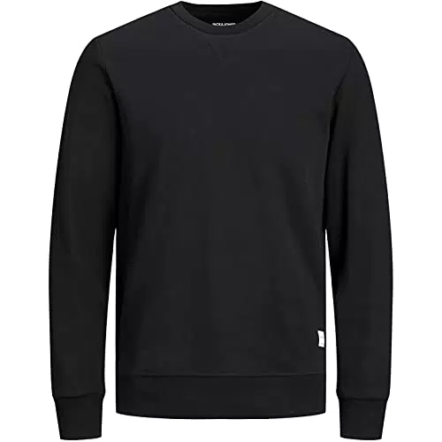 Jack and Jones Hombre Sudadera Cuello Redondo Manga Larga Negro M