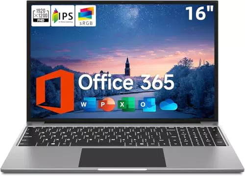 JUMPER Ordenador Portátil 16" Celeron 5305U, 4GB RAM, 128GB SSD, Office 365