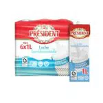 Président Leche semidesnatada brik 1L - Pack económico de 6 litros