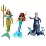 Mattel Sirenita - Muñecas de colección Ariel, Ursula y Rey Tritón, regalo +3 años