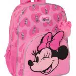 Mochila Escolar Minnie Mouse Loving, Adaptable a Carro, Cómoda y Resistente