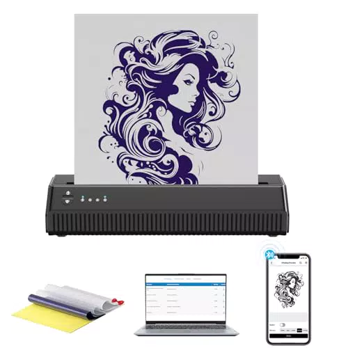 MOKOHOA Impresora de Tatuajes Portátil con Transferencia Compatible Android e iOS