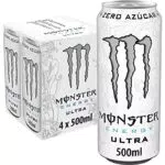 Monster Energy Ultra White - Bebida energética sin azúcar en pack de latas