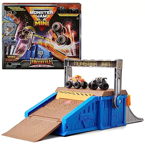 Monster Jam Mini Freestyle Flip Arena - Pista de Juguete para Niños 3+