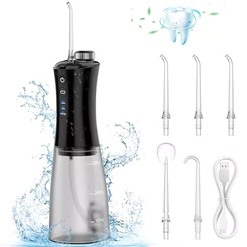 Pancellent Irrigador Bucal Portátil Recargable con Tanque de Agua de 350 ml
