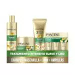 Pantene Pro-V Champú Suave y Liso, Mascarilla Protectora de Keratina, Acondicionador