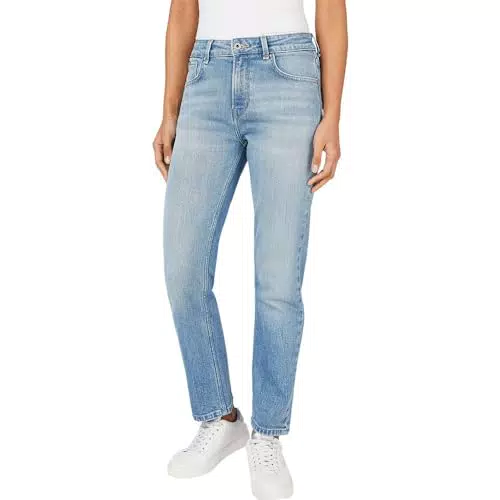 Pepe Jeans Pantalones Straight de Cintura Alta para Mujer