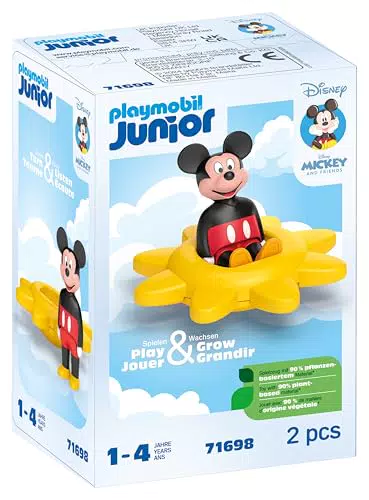 PLAYMOBIL Junior Mickey Sol Giratorio con Sonidos Suaves, Juguete Sostenible